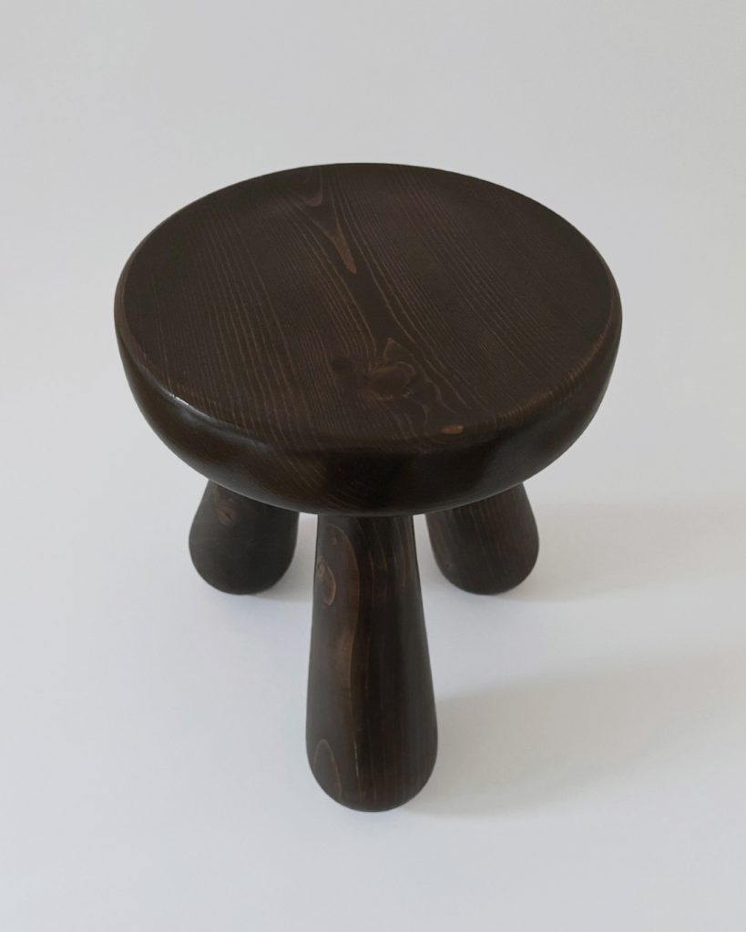 Club Legged Modernist Wooden Tripod Stool