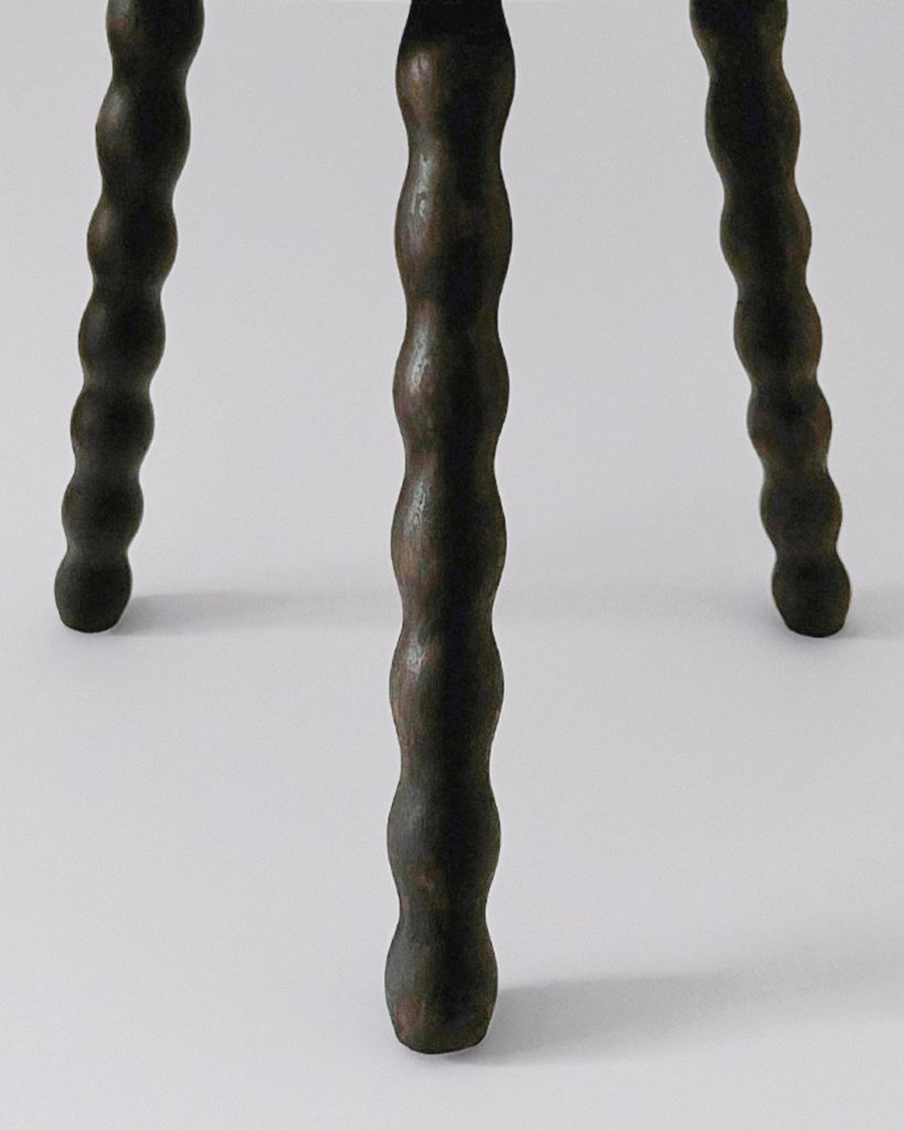French Wooden Tripod Stool