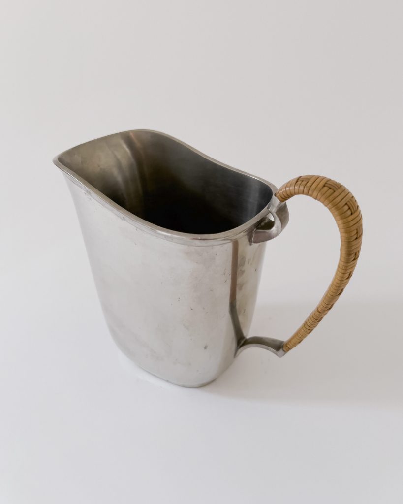 Just Andersen Art Deco Rattan Pewter Pitcher